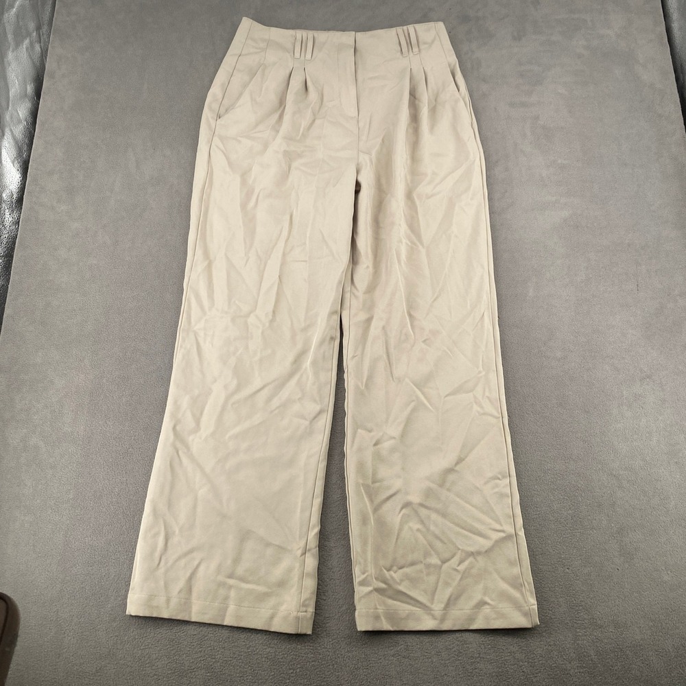 Thread & Supply Tan Khaki Wide Leg Pleated Trousers XL High Waist Pants